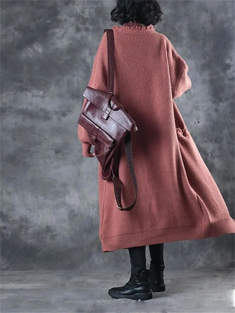 Autumn And Winter Casual Loose Contrast Color Women'S Sweater Dress