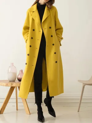 Autumn and Winter Solid Color Casual Long Coat