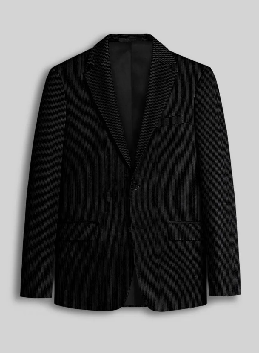 Black Stretch Pin Corduroy Jacket