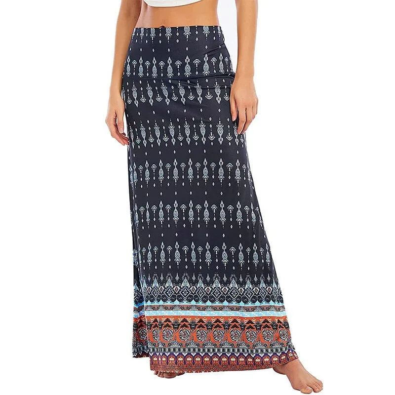 Bohemian High Waisted Maxi Skirt