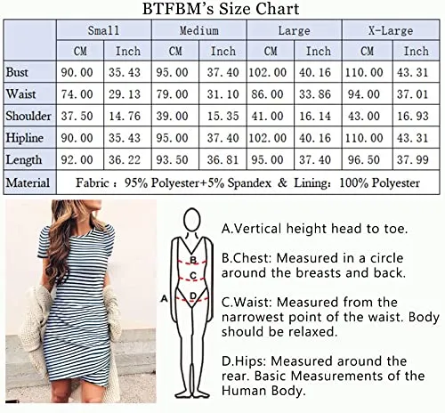 BTFBM Women's 2023 Summer Casual Beach Dresses Crew Neck Short Sleeve Wrap Party Club Mini Ruched Bodycon T Shirt Dress(104Stripe, Medium)