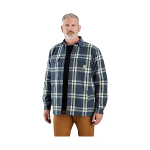 Carhartt Men's Relaxed Fit Flannel Sherpa-Lined Shirt Jac - Blue