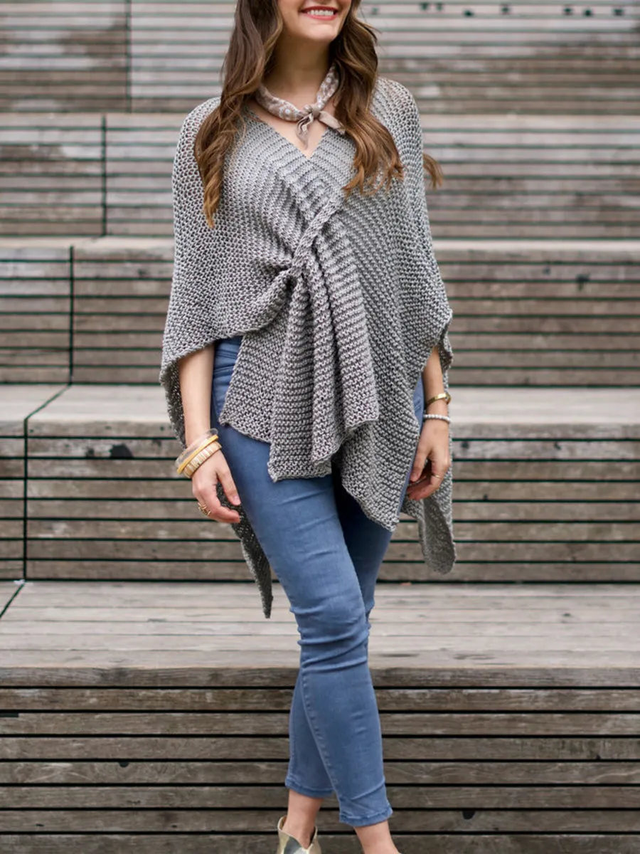 Casual Solid Color Shawl Coat Cardigan