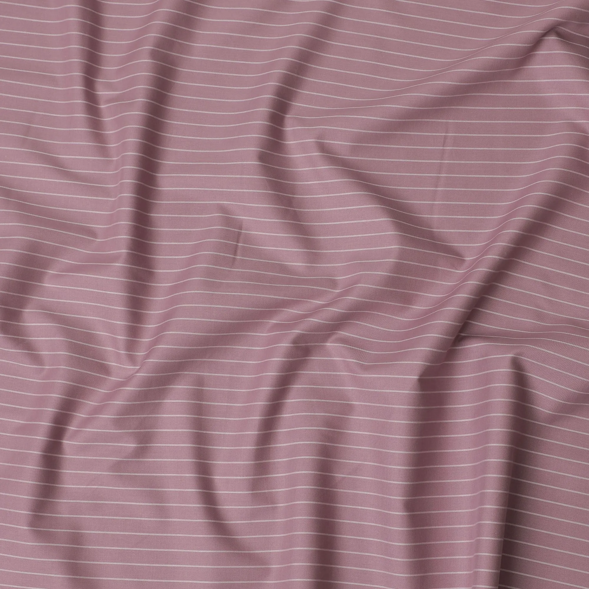 Charming Mauve Striped 100% Cotton Shirting Fabric - Luxurious Texture, 150cm Width-D18570