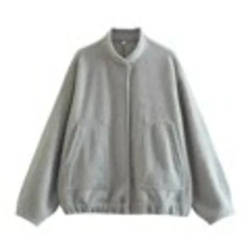 Chic Solid Grey Streetwear Oversized Women Outwear