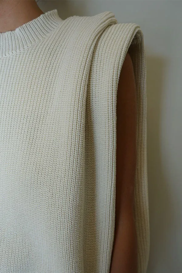 Cream Sleeveless Knit