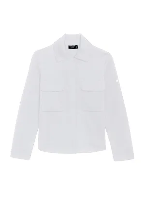 CROZON - Workwear-style Ponte Knit Jacket for Women| 100% Wool (WHITE)