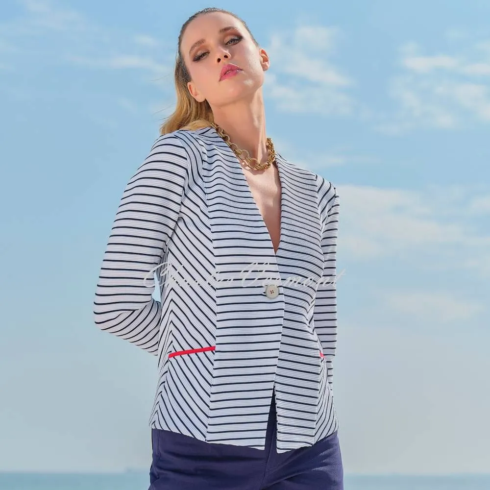 Dolcezza 'Ocean Breeze' Striped Jacket - Style 24108