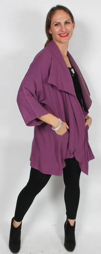 Dusky Purple Tienda ho Rachida Tassel Jacket Habba Moroccan Cotton Sml-3x