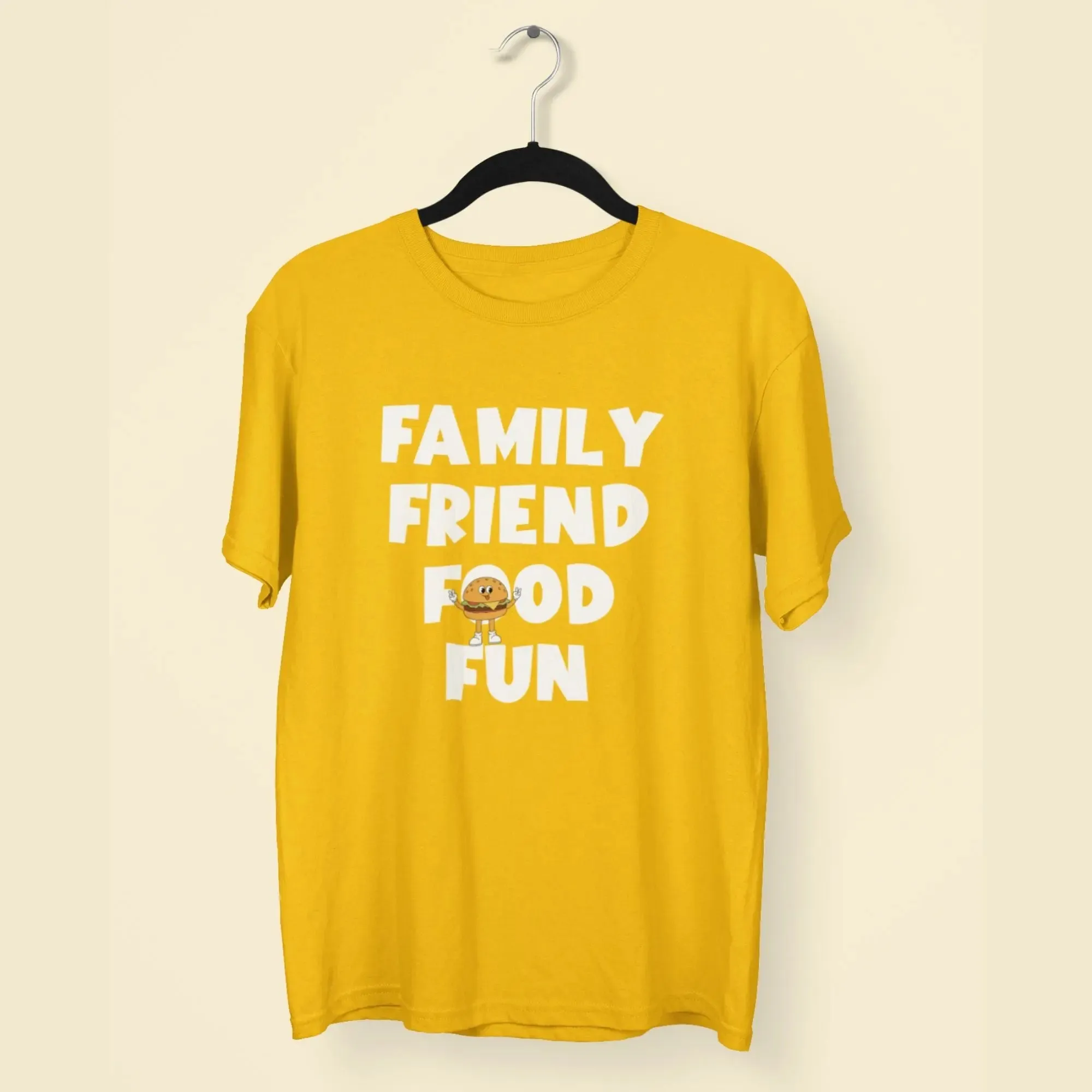 Family Friend Food Fun Round Neck Half Sleeve Classic T-Shirt