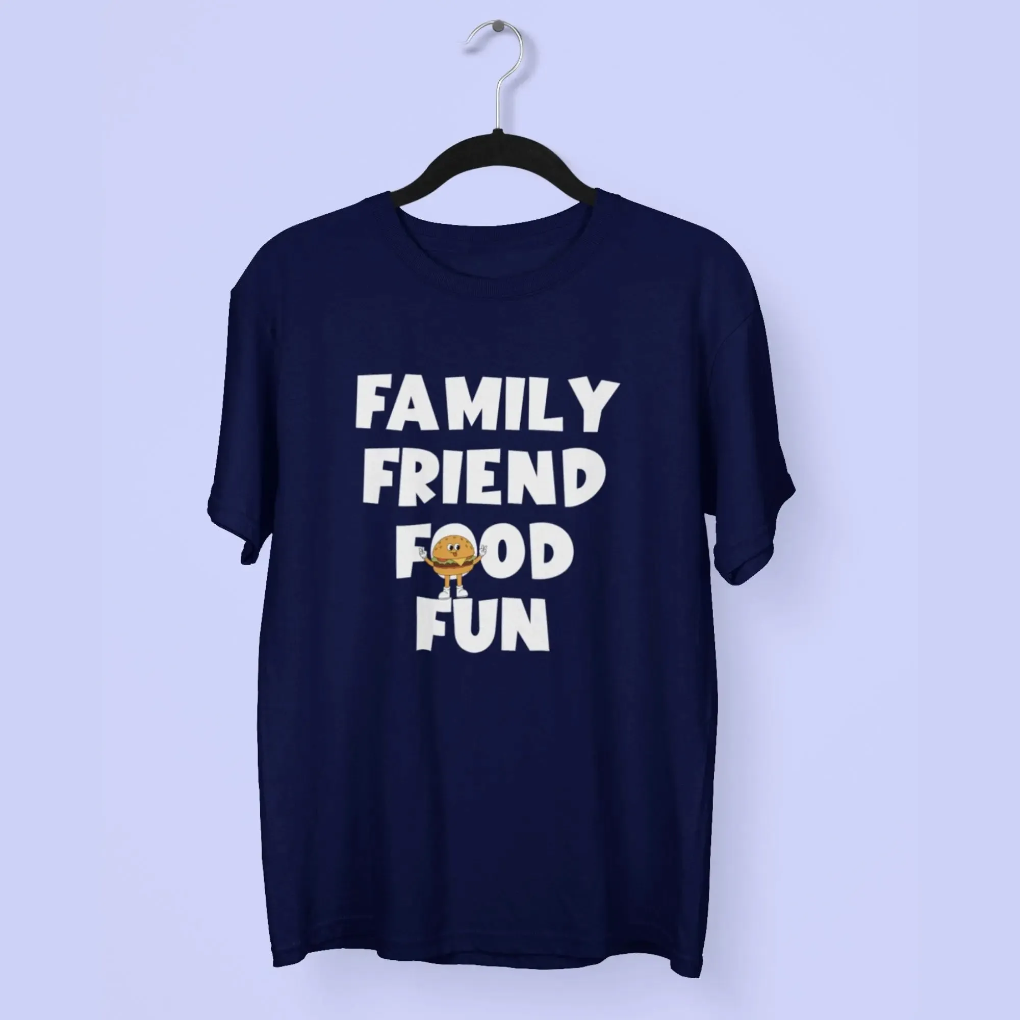 Family Friend Food Fun Round Neck Half Sleeve Classic T-Shirt