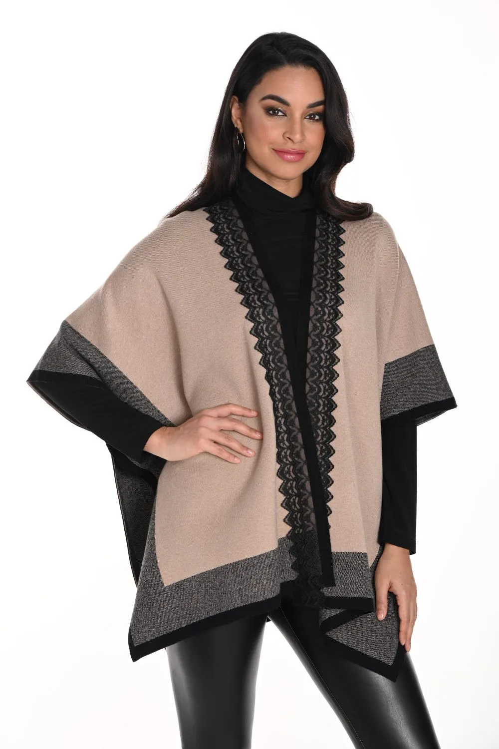 Frank Lyman Poncho 243509U Beige/Black