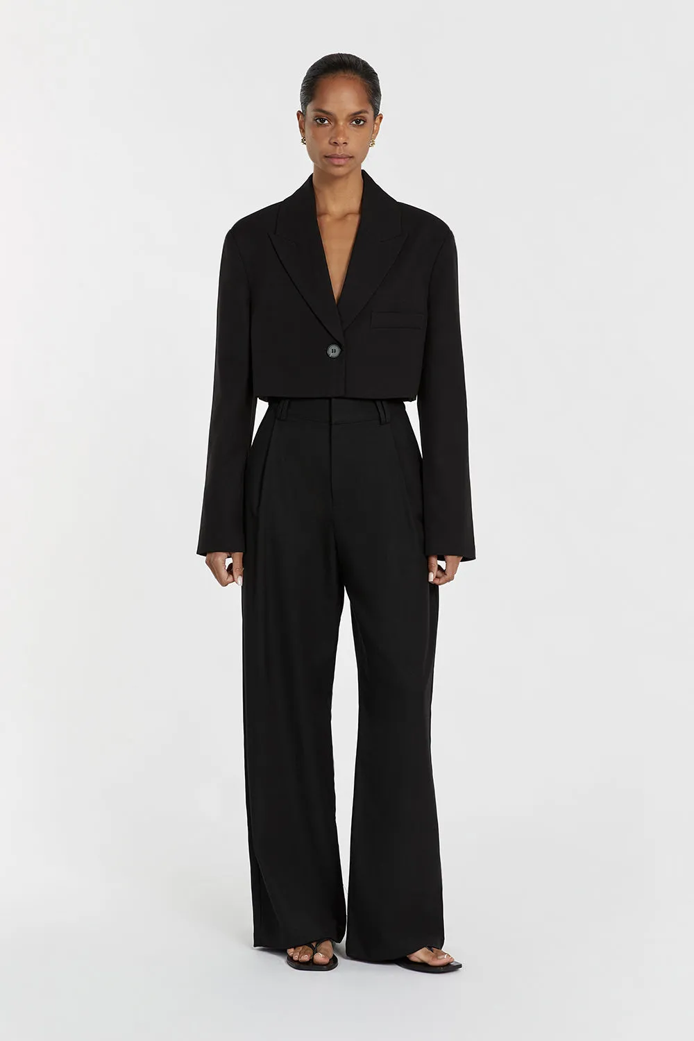 FREYA BLACK CROPPED BLAZER