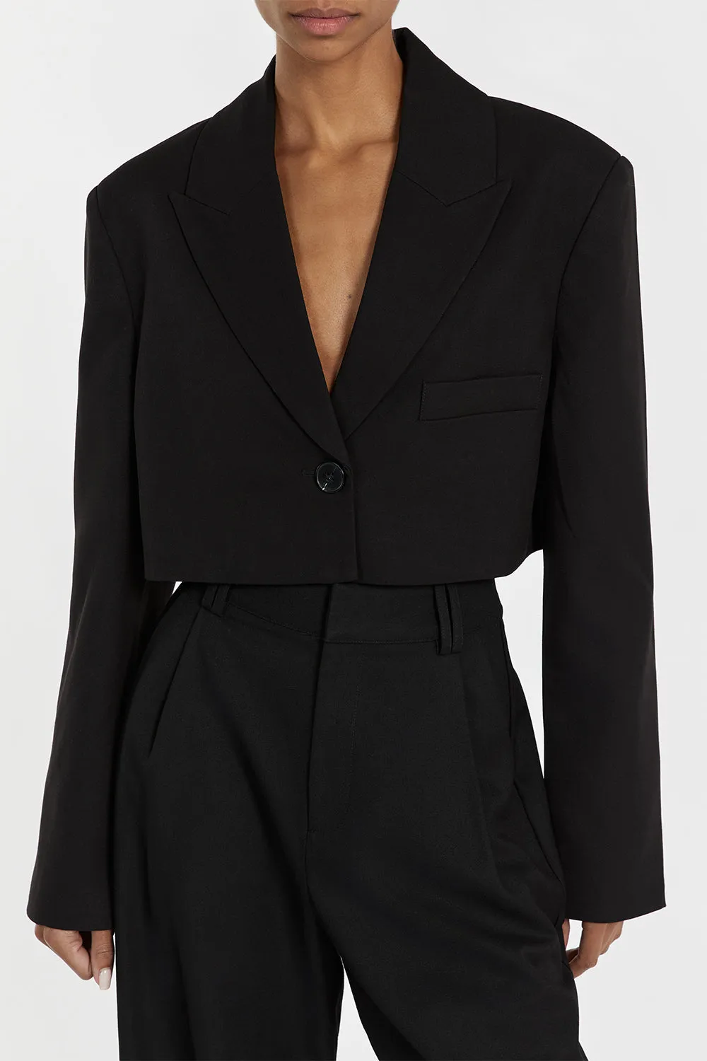 FREYA BLACK CROPPED BLAZER