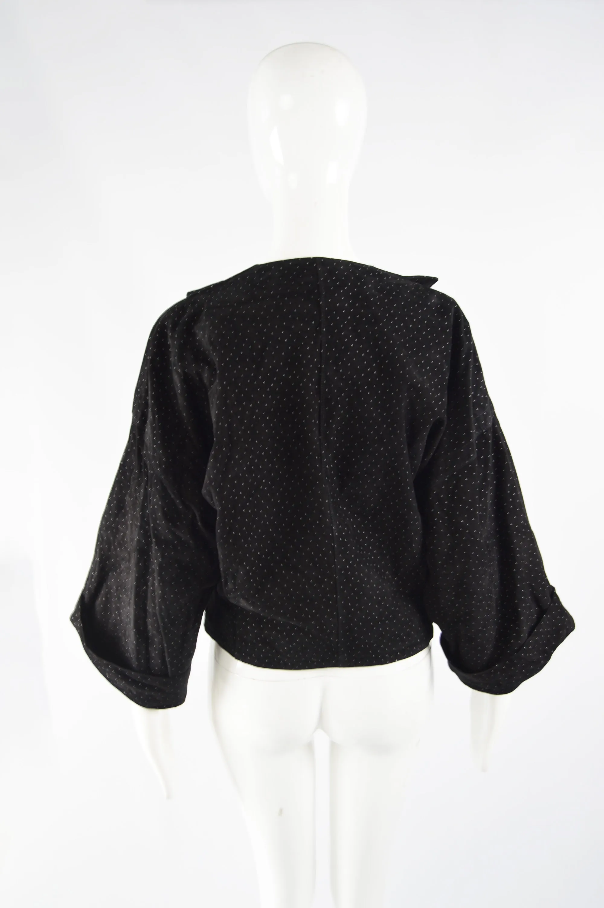 Gianni Versace Vintage Womens Suede & Leather Kimono Sleeve Jacket, 1980s