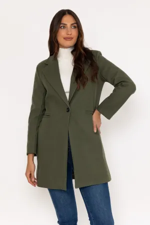 Khaki One Button Coat