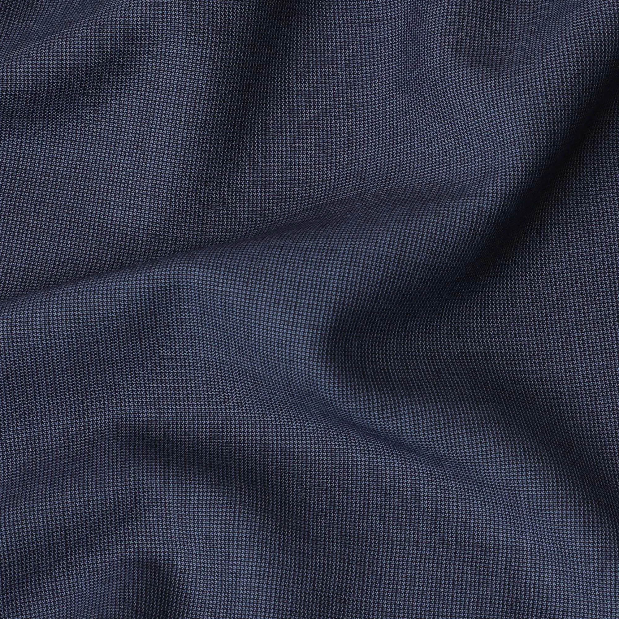 Light Denim blue Premium pure Super 150's Italian All wool Suiting fabric in self design-D17283