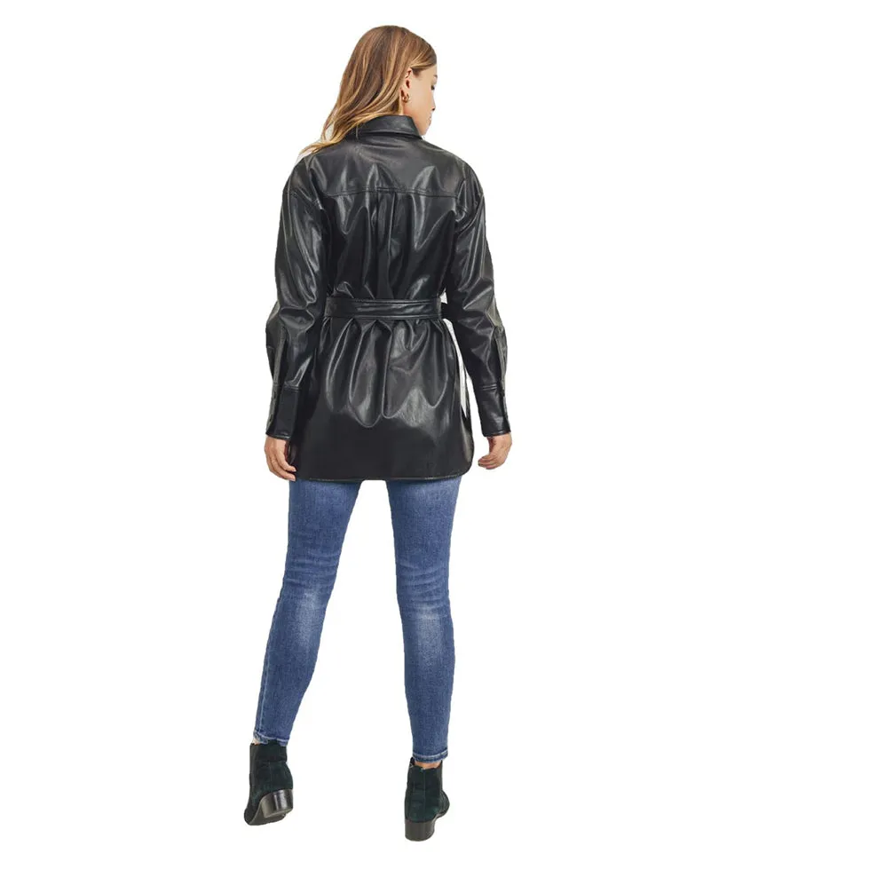 Marianne Womens Classy Genuine Leather Coat