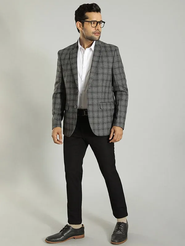 Men Checked Full Sleeve Casual Blazer