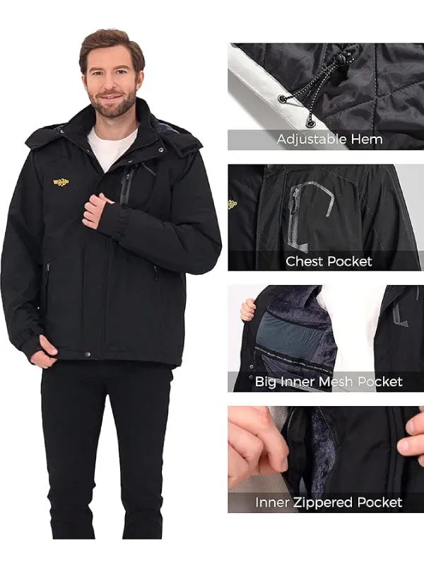 Men's Waterproof Ski Jacket Fleece Winter Coat Windproof Rain Jacket Atna Core