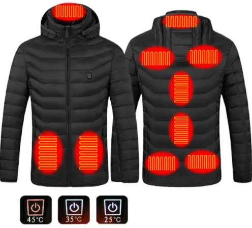 New Heated Jacket Coat USB Electric Jacket Cotton Coat Heater Thermal Clothing Heating Vest Men's Clothes Winter