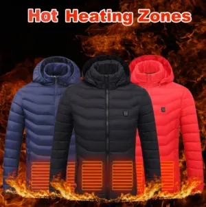 New Heated Jacket Coat USB Electric Jacket Cotton Coat Heater Thermal Clothing Heating Vest Men's Clothes Winter