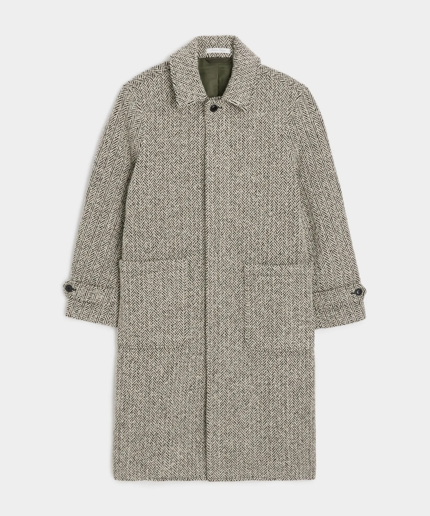 Oversized Herringbone Polo Coat in Cream