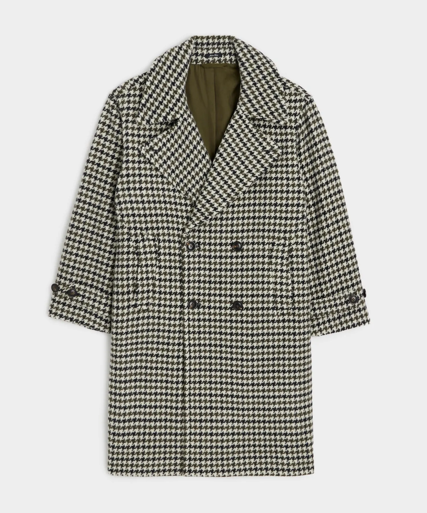 Oversized Houndstooth Topcoat in Cream