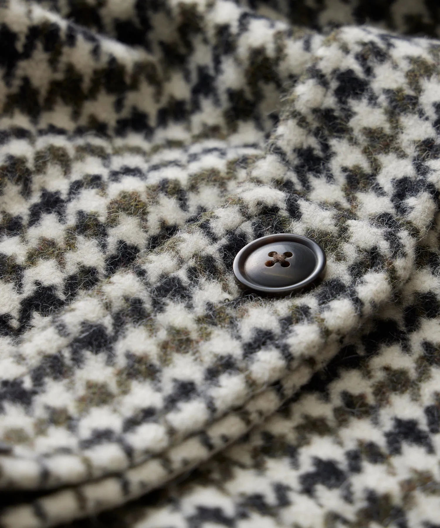 Oversized Houndstooth Topcoat in Cream