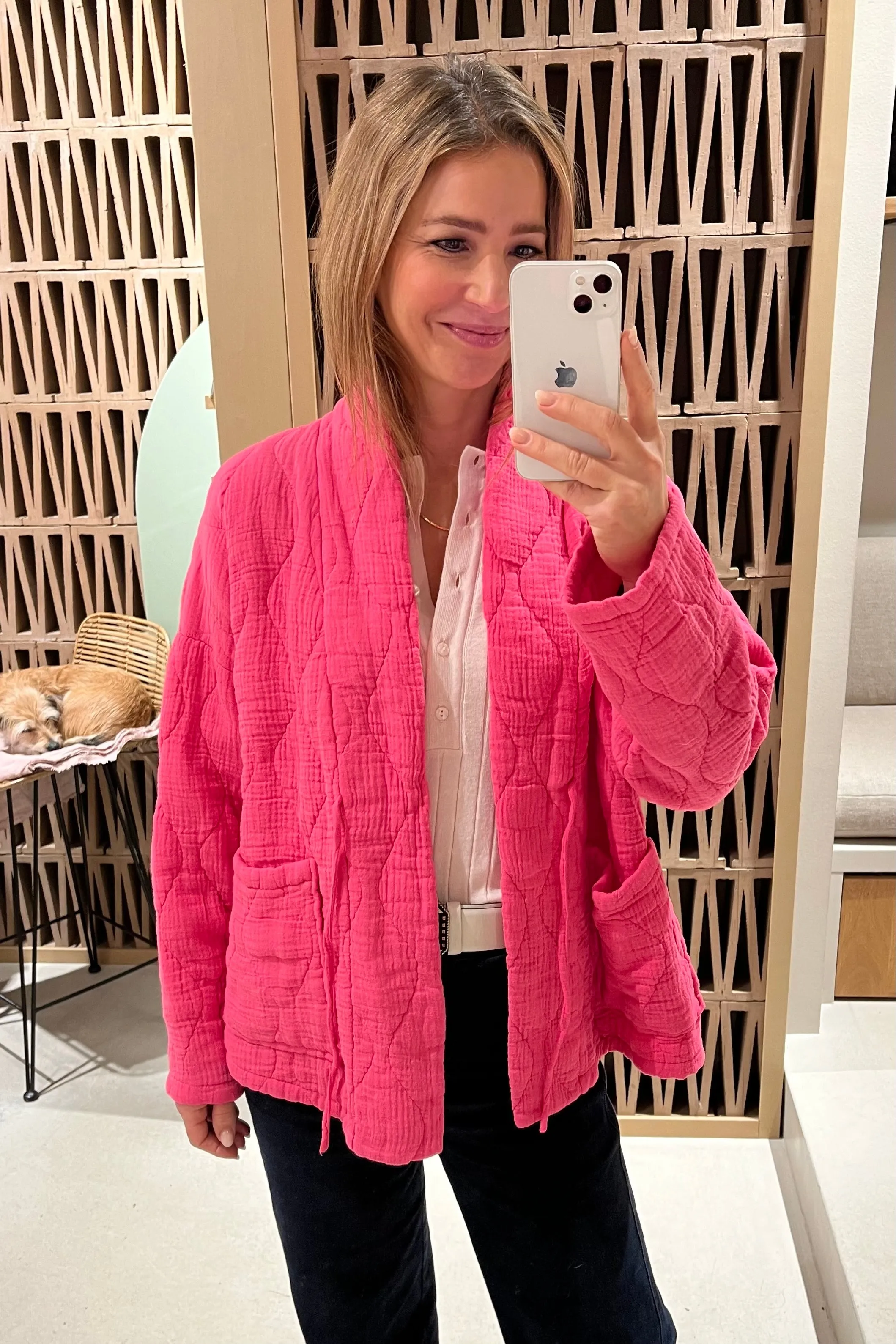 OVERSIZED MUSSELINE JACKET NANA "PINK"