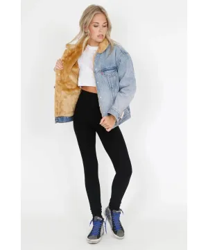 Oversized Reversible Fur Trucker Hella Indigo