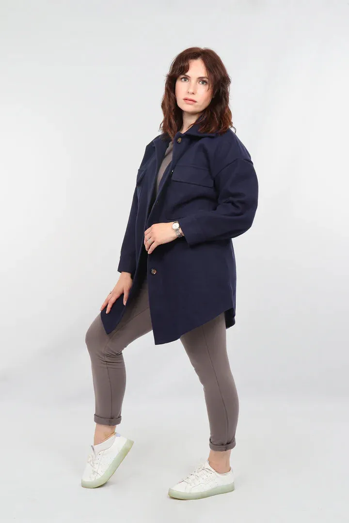 Oversized Shacket - Navy Blue