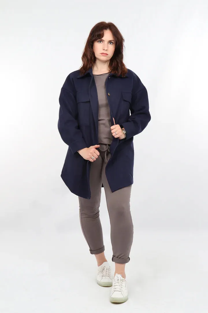 Oversized Shacket - Navy Blue