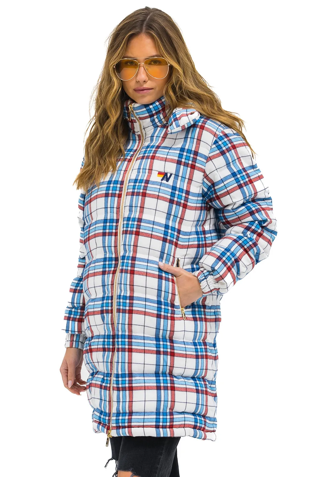 PLAID UNISEX LONG TREKKER JACKET - MONTAUK PLAID