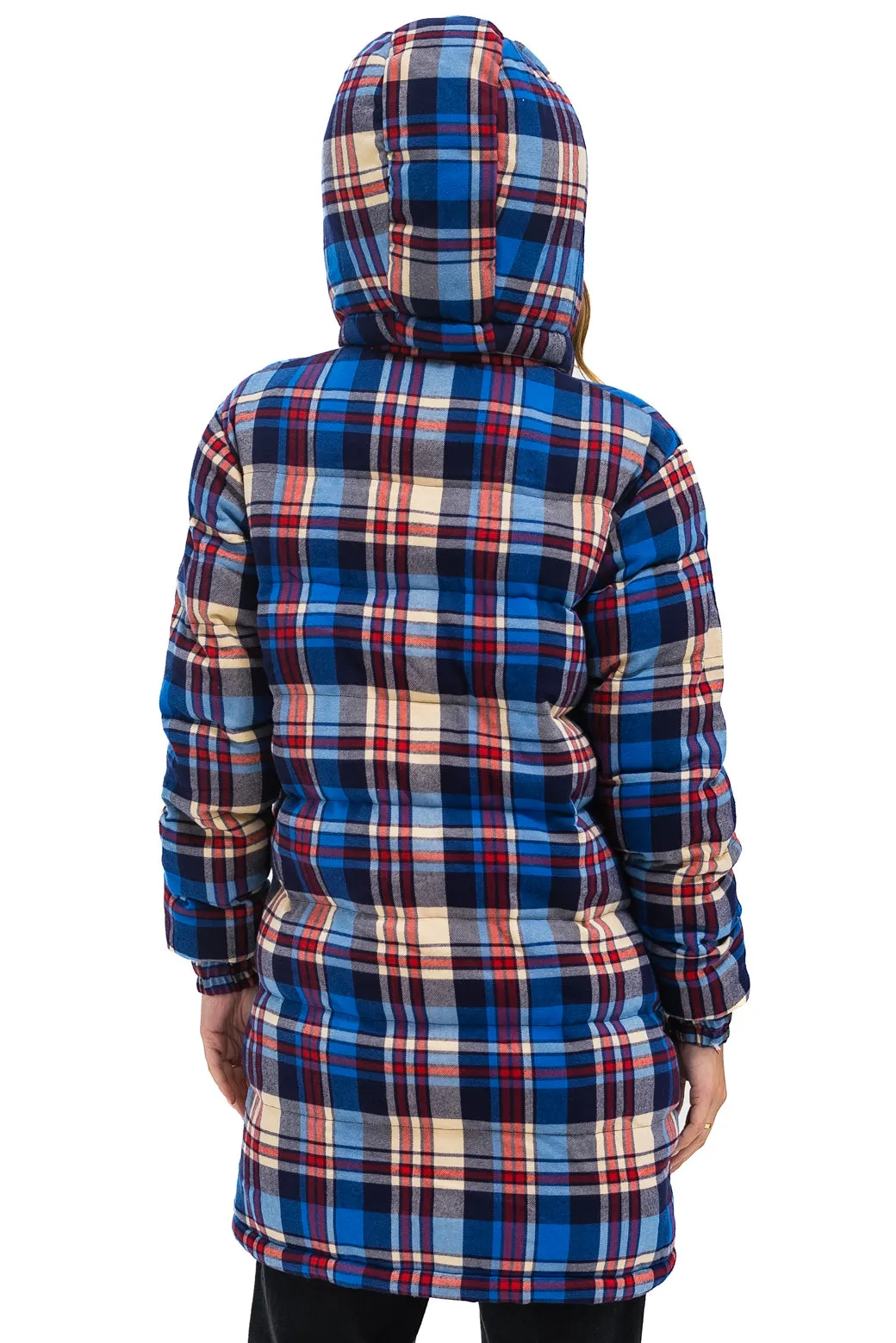 PLAID UNISEX LONG TREKKER JACKET - PATRIOT PLAID