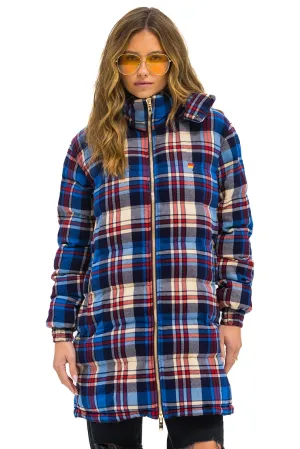 PLAID UNISEX LONG TREKKER JACKET - PATRIOT PLAID