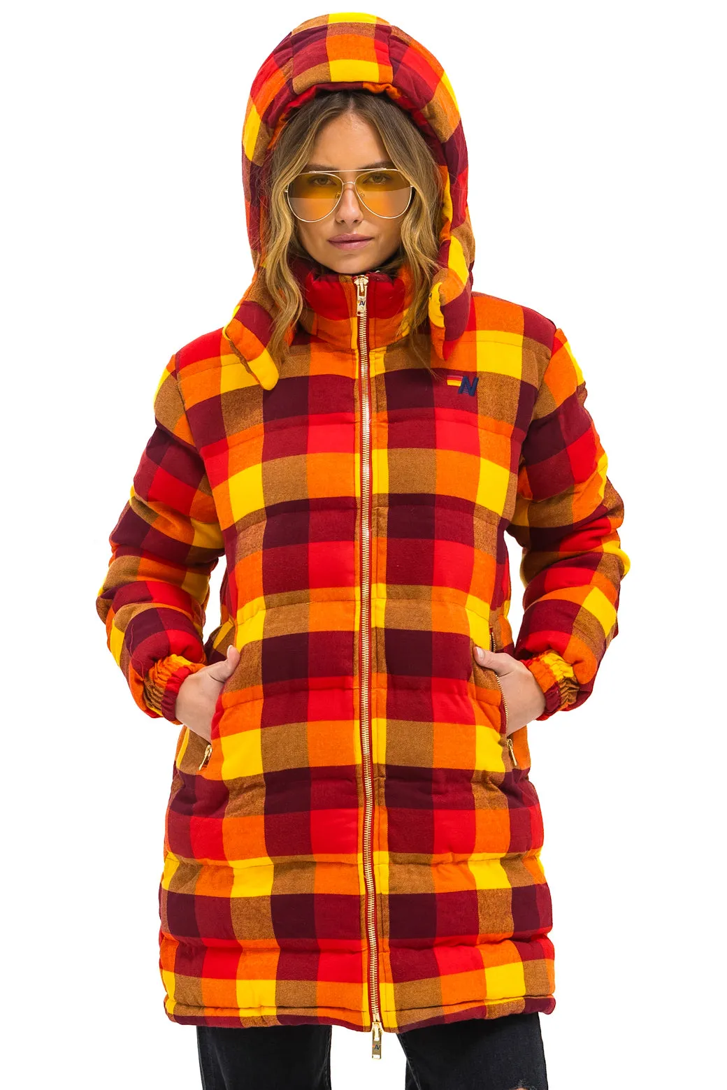 PLAID UNISEX LONG TREKKER JACKET - SURFY PLAID