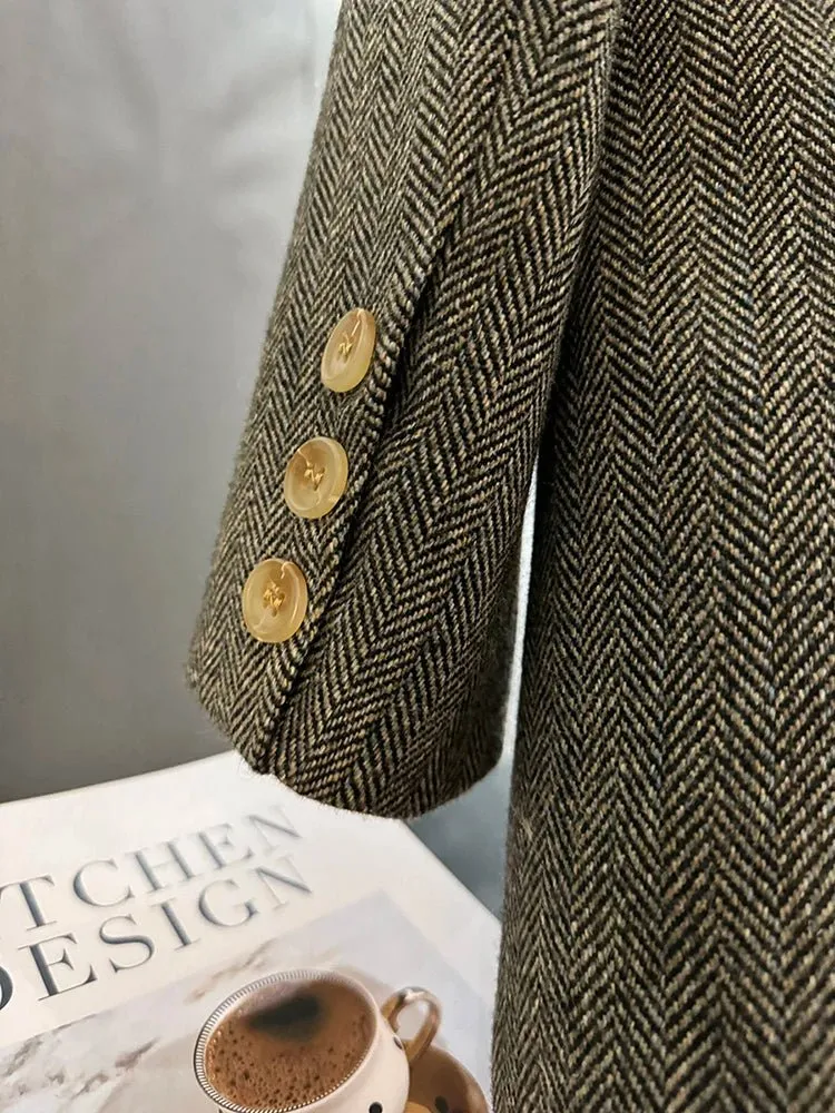 Pre Order:  Herringbone Double Breasted Jacket