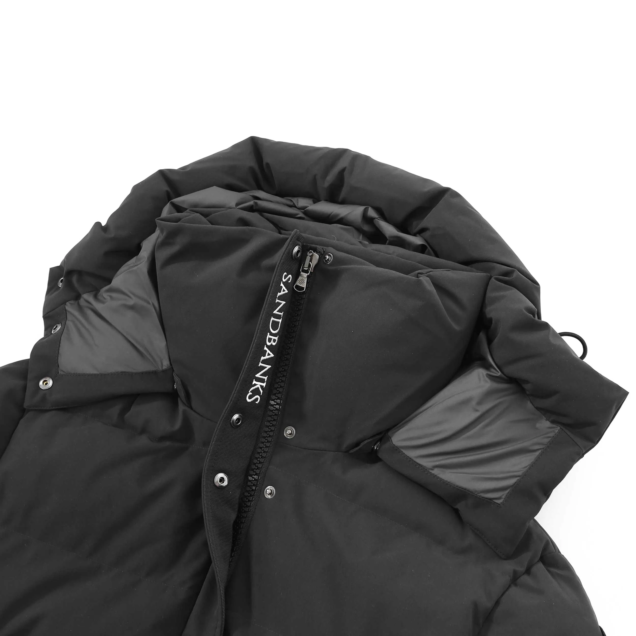 Sandbanks Haven Oversized Long Puffer Ladies Jacket in Black