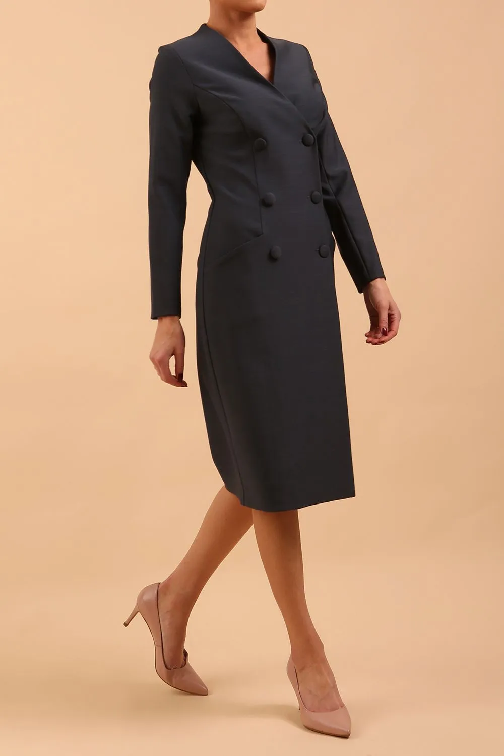 Seed Silverstone Long Sleeve Coat Dress