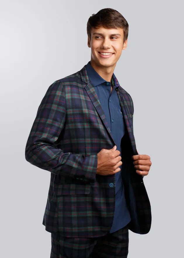 Serious Business Tartan Blazer | Dark Tartan