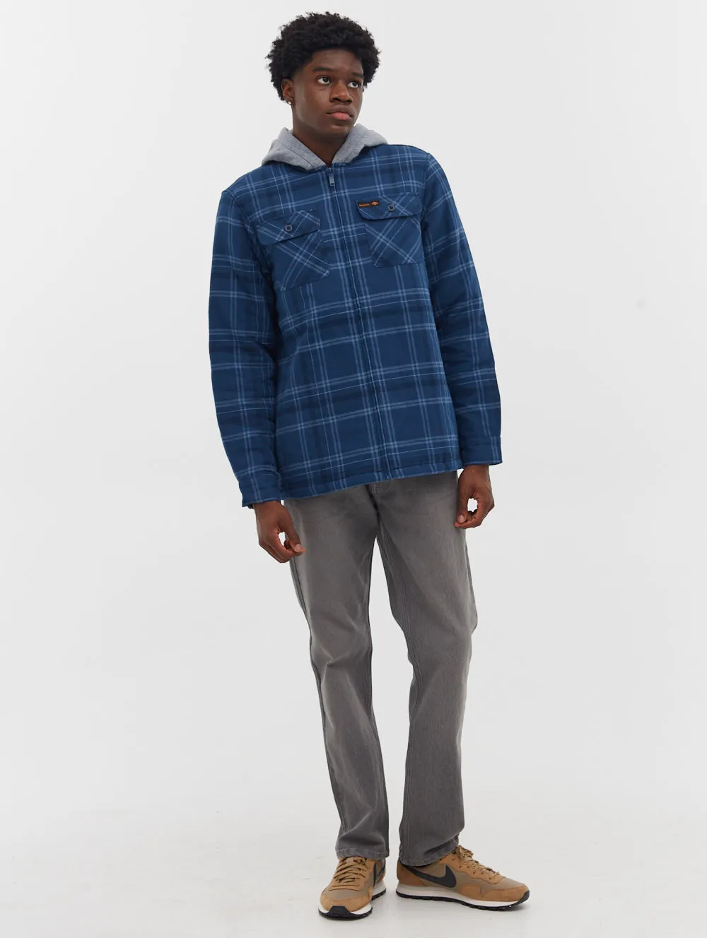 Sinclair Hooded Zip-Up Flannel Shirt