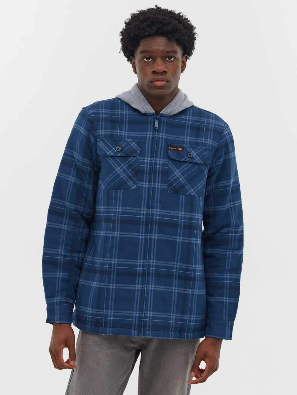 Sinclair Hooded Zip-Up Flannel Shirt