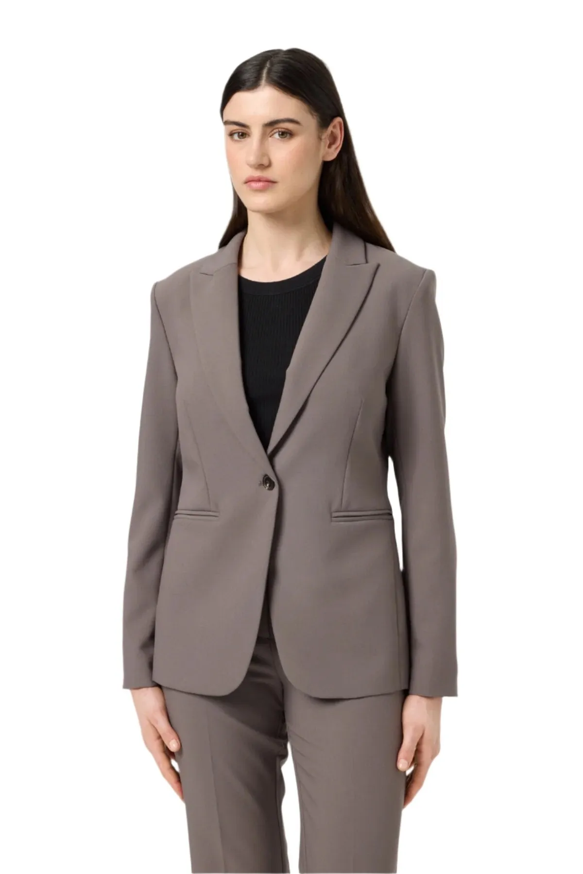 Soaked Womens Corinne Short Blazer Dark Gull Gray