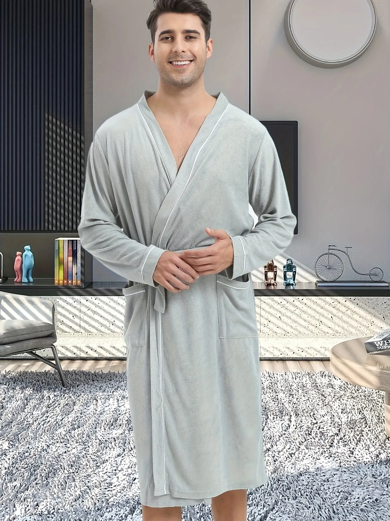 Soft & Cozy Long Length Terry Cloth Bathrobe for Men - Luxurious Middle Weight Robe with Pocket for Spa, Relaxation, and Lounging - Perfect Gift for Him