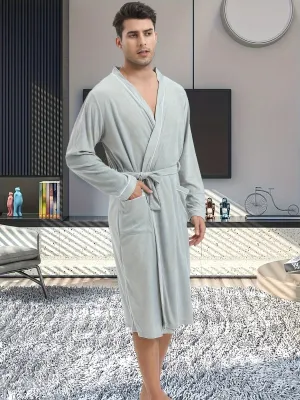 Soft & Cozy Long Length Terry Cloth Bathrobe for Men - Luxurious Middle Weight Robe with Pocket for Spa, Relaxation, and Lounging - Perfect Gift for Him