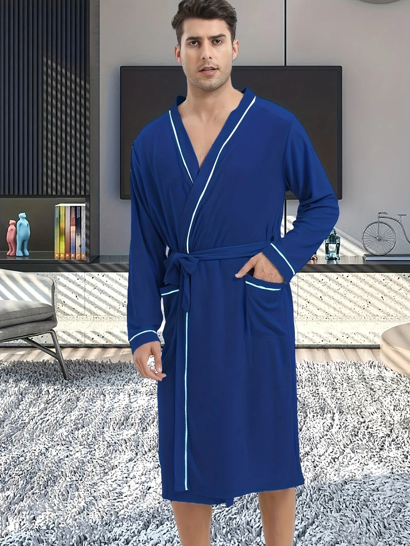 Soft & Cozy Long Length Terry Cloth Bathrobe for Men - Luxurious Middle Weight Robe with Pocket for Spa, Relaxation, and Lounging - Perfect Gift for Him