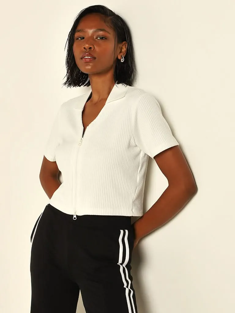 Studiofit White Zip-Up Jacket