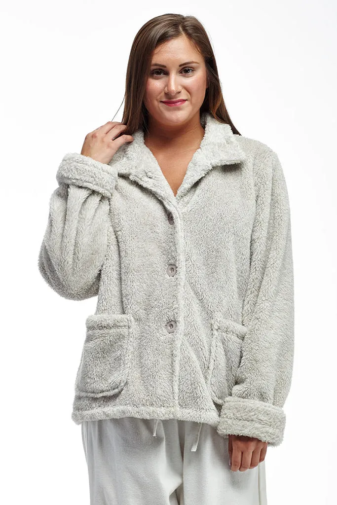 Taupe Fleece Bed Jacket