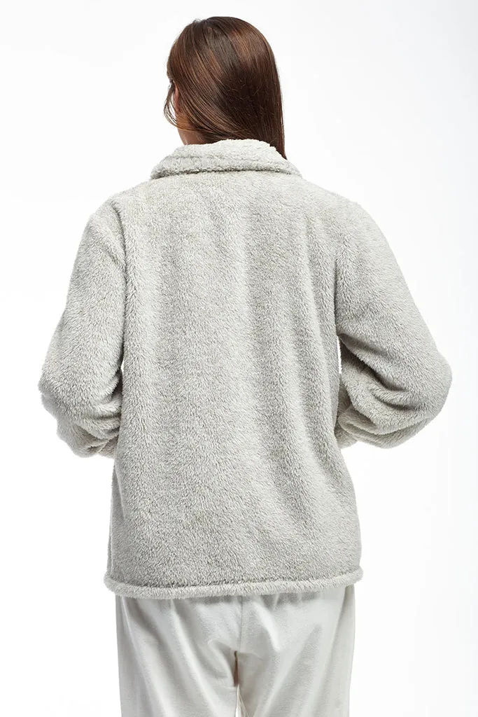 Taupe Fleece Bed Jacket